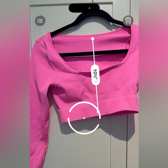 OQQ women’s crop top ribbed exercise seamless long sleeve size medium - Picture 4 of 5